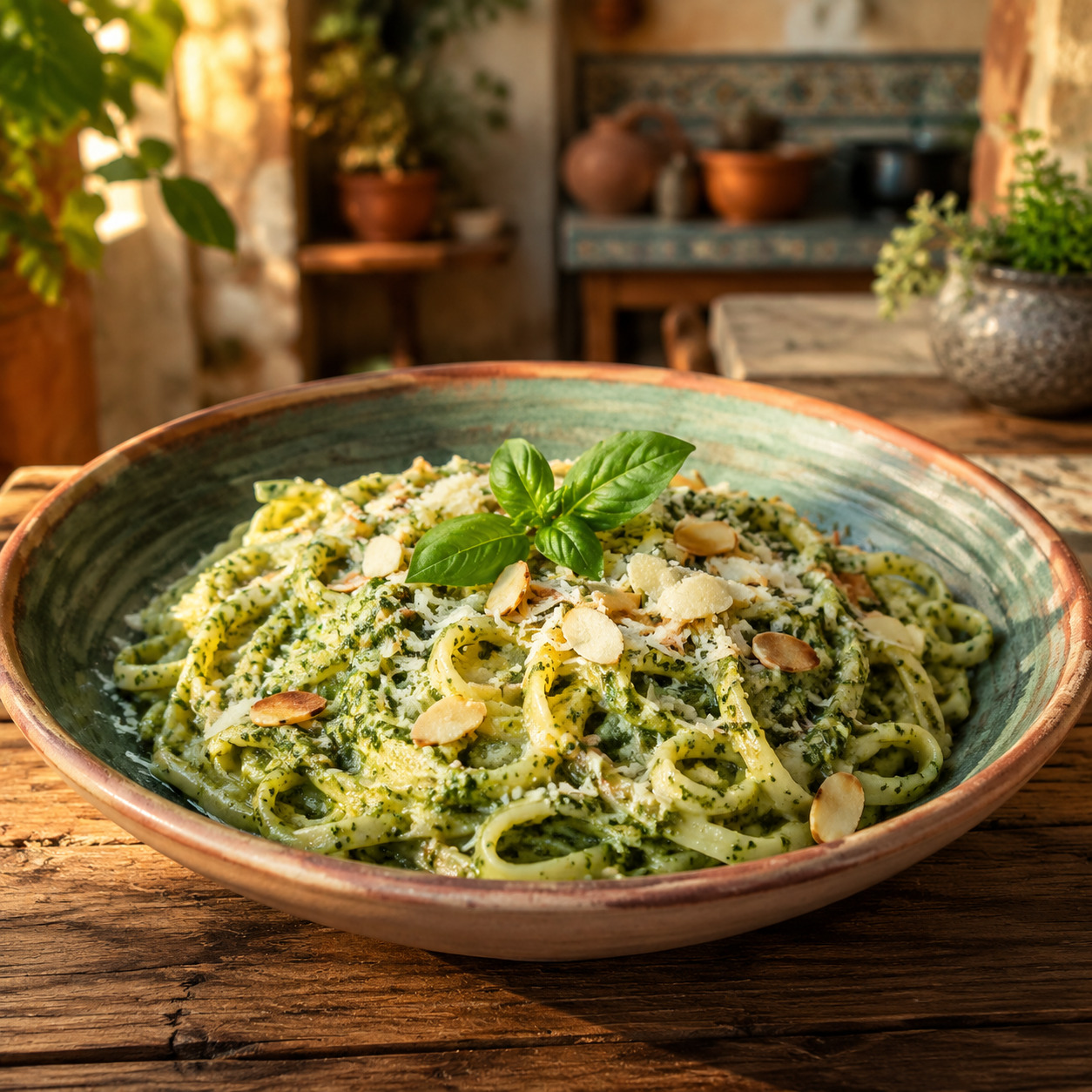 Pasta y pesto